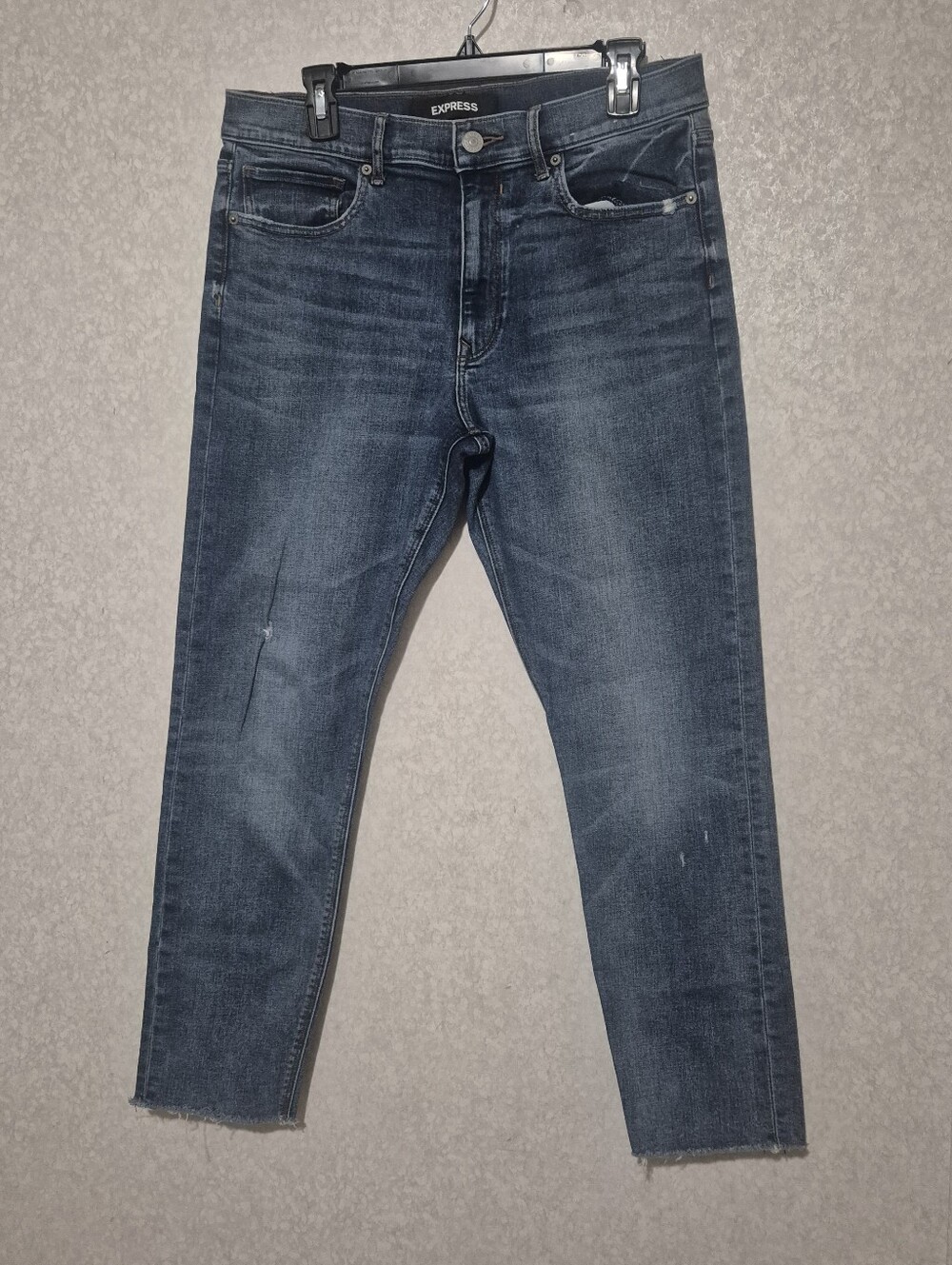Express Vintage Skinny-High Rise Medium Wash Raw-Frayed Hem-Size:10